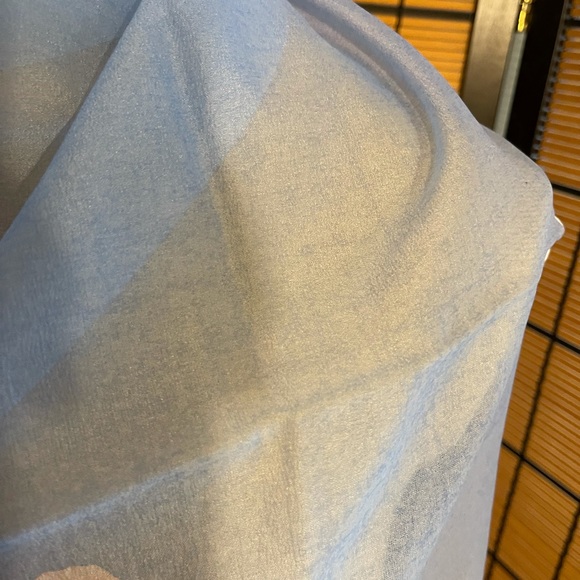 Blue and pink sheer chiffon scarf - Picture 4 of 8